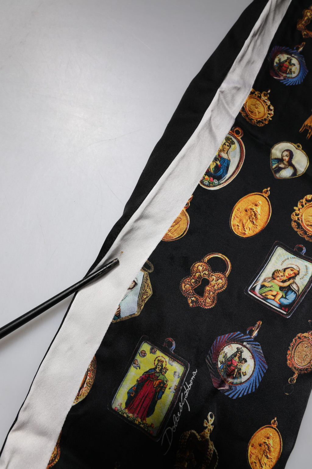 Black Religious Print Silk Men Jogger Pants