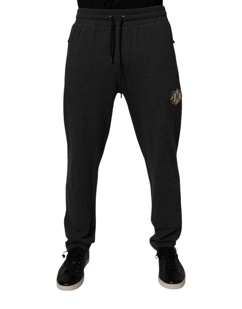 Dark Gray Logo Cotton Jogger Sweatpants Pants