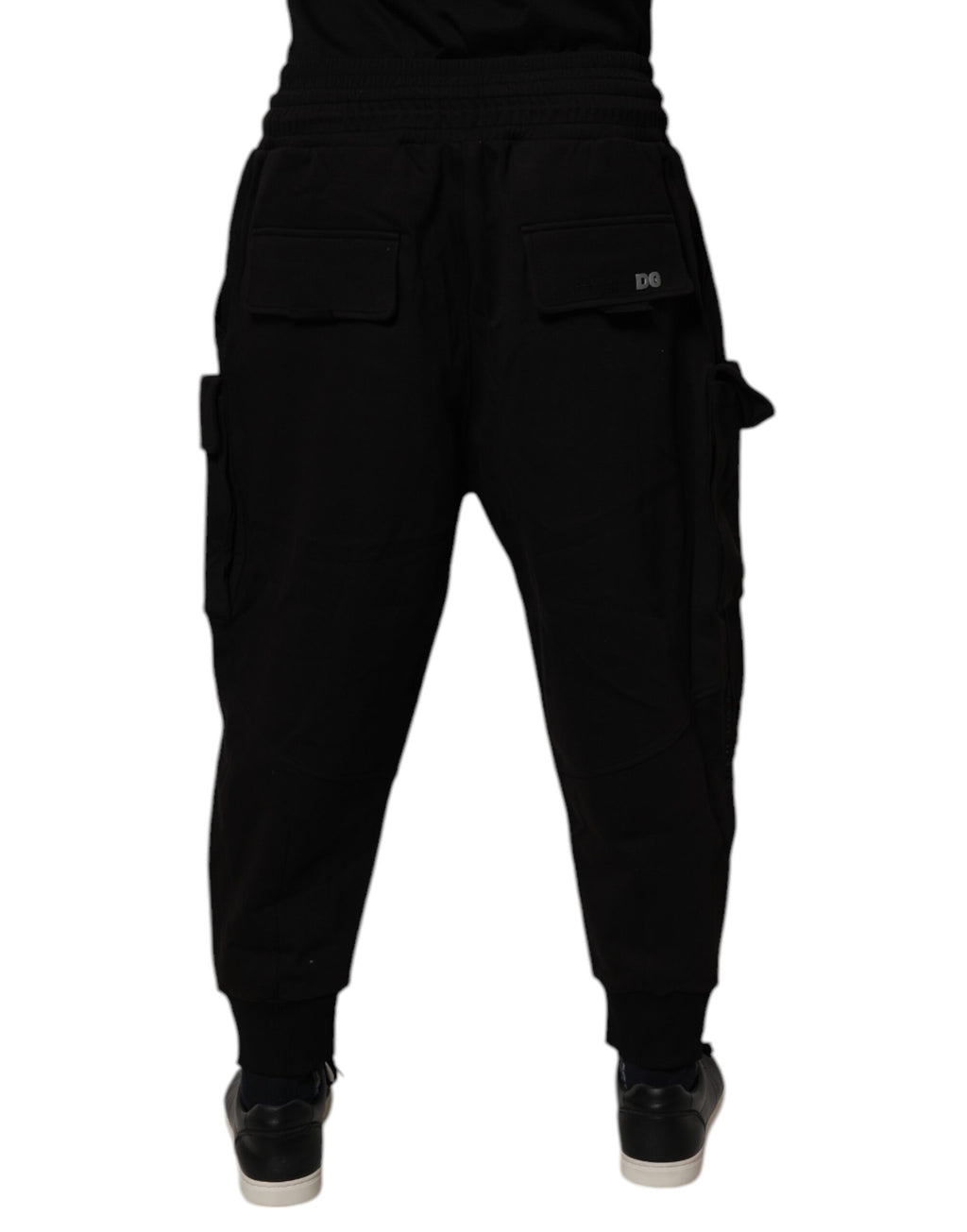 Black Cotton Men Cargo Jogger Sweatpants Pants