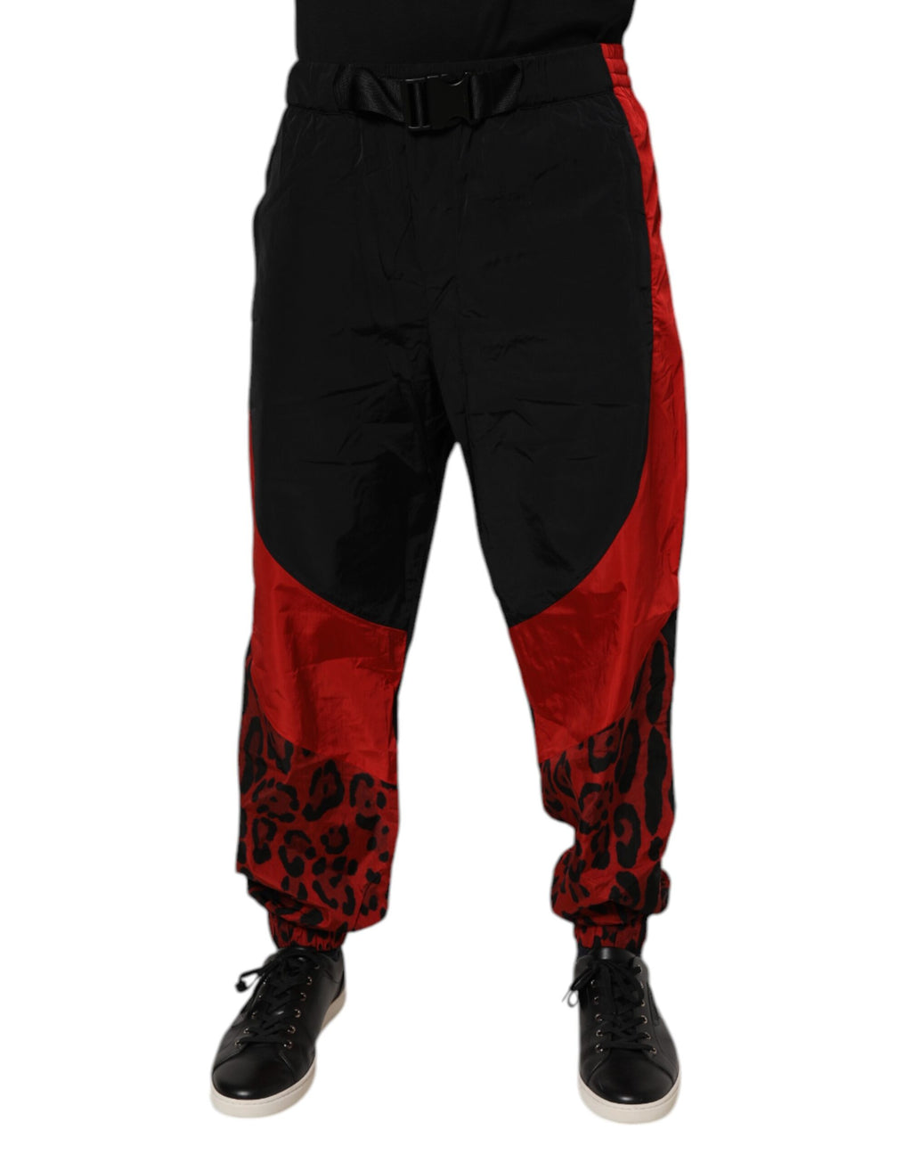 Black Red Leopard Jogger Sweatpants Pants