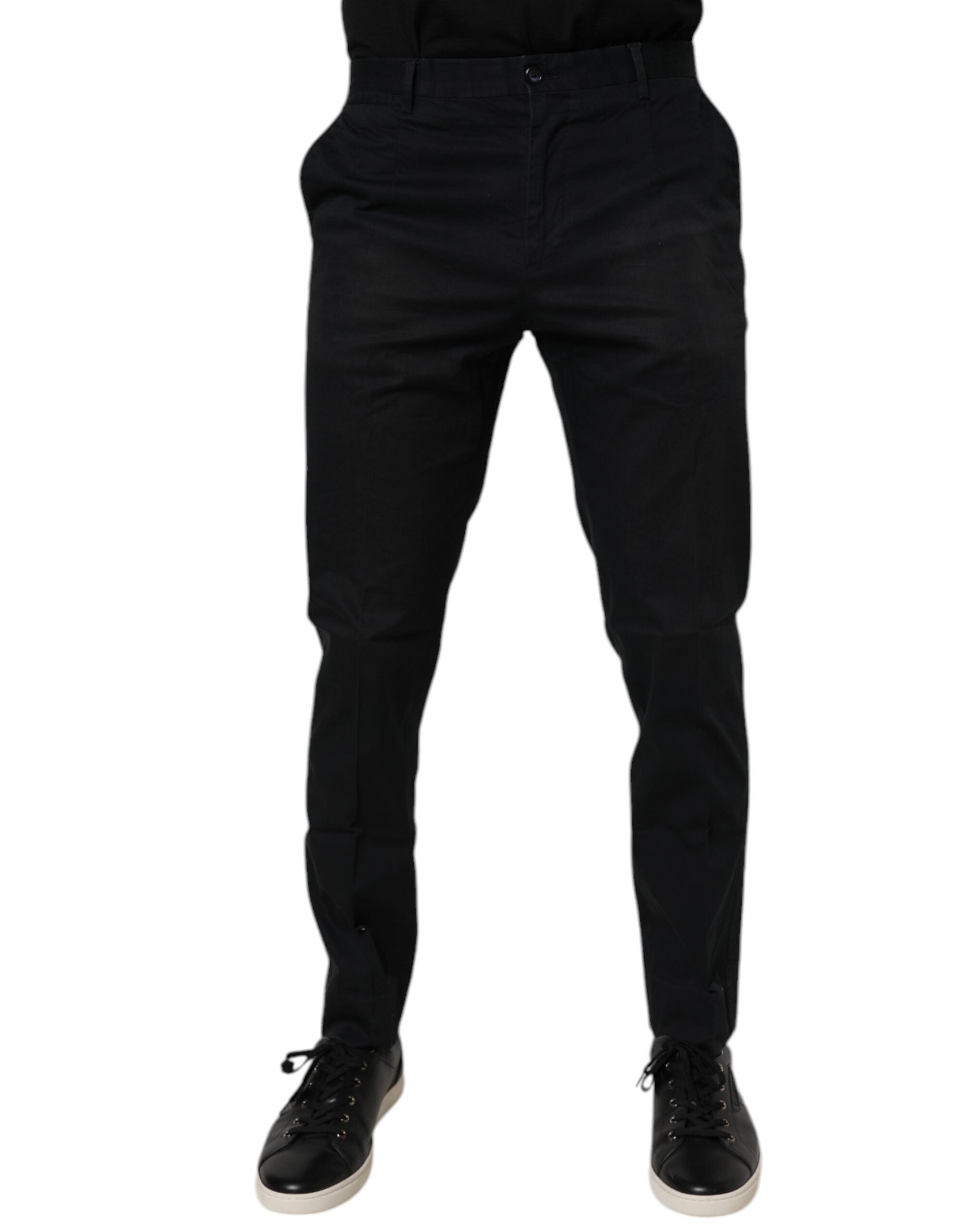 Black Cotton Stretch Skinny Dress Formal Pants