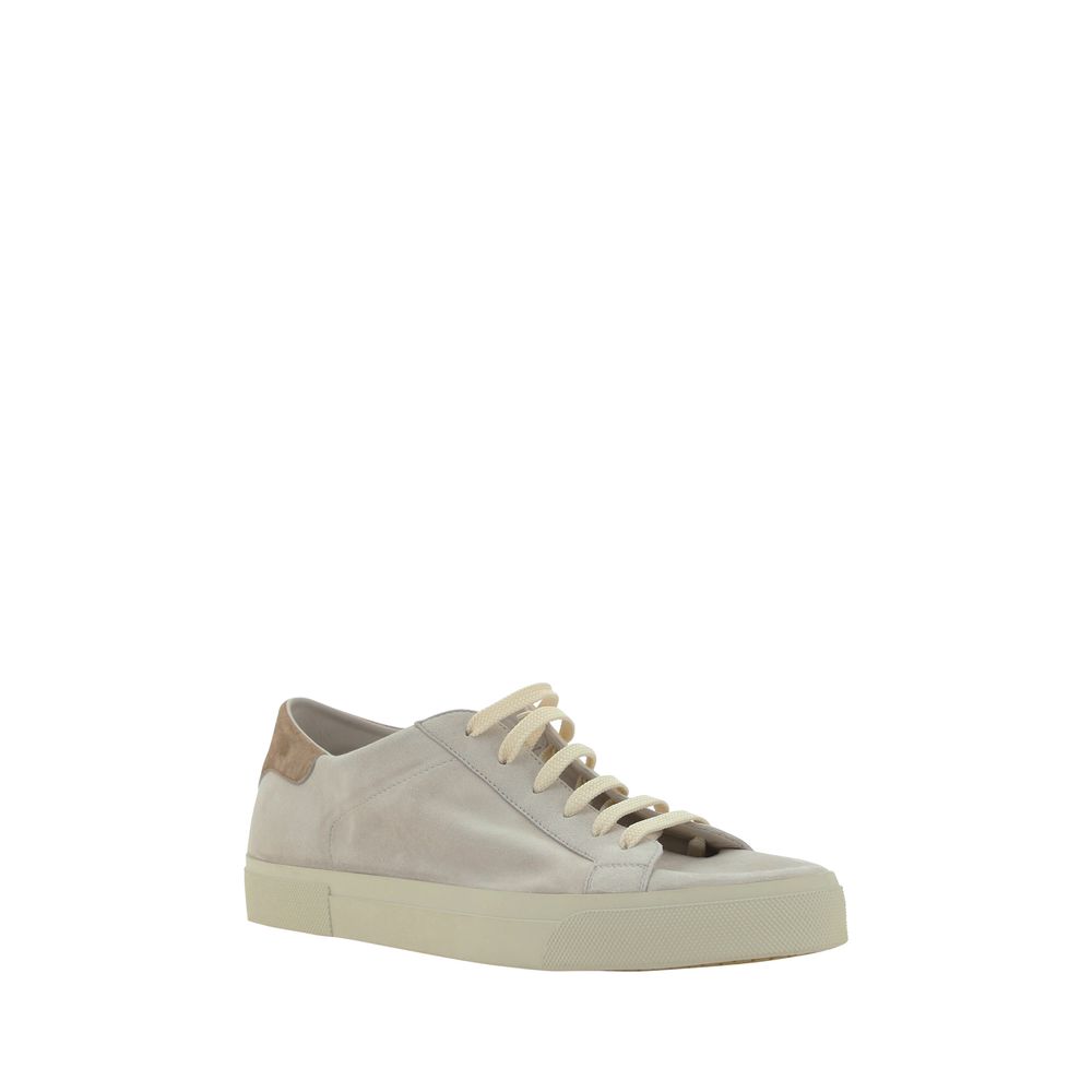 Cream White Leather Sneakers