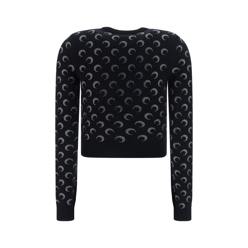 Marine Serre Black Viscose Cardigan