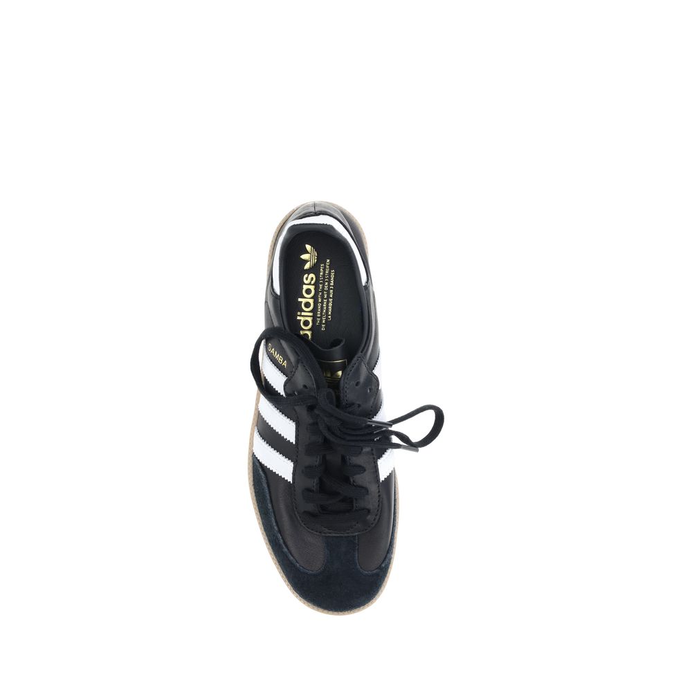 Adidas Black Calf Leather Bos Taurus Athletic Sneakers