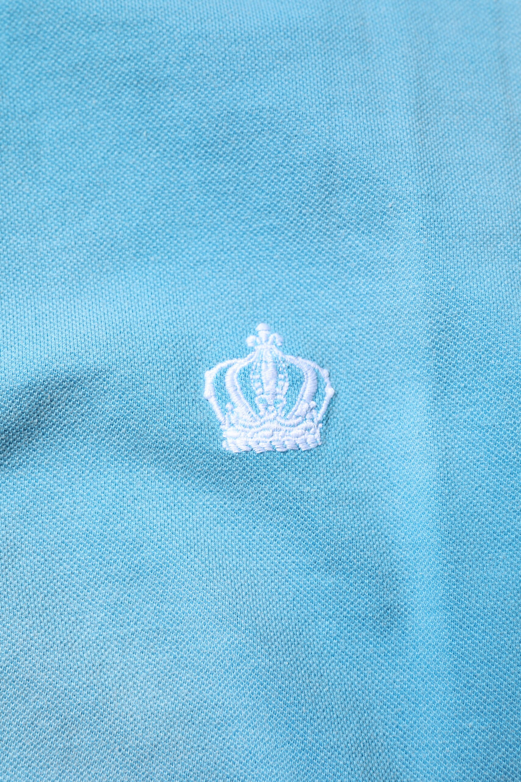 Blue Cotton Crown Collared Men Polo T-shirt