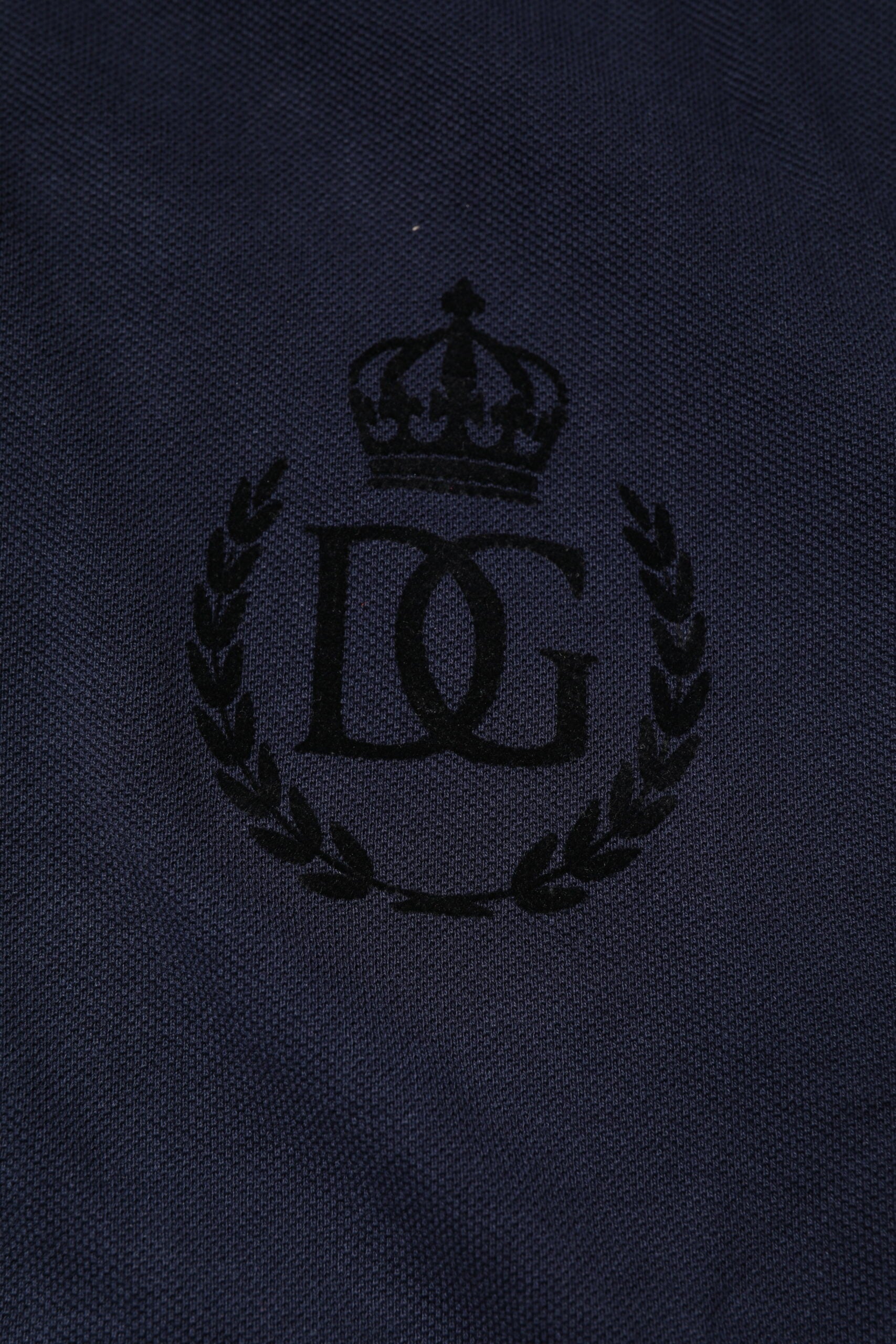 Dark Blue Cotton Crown Collared Polo T-shirt