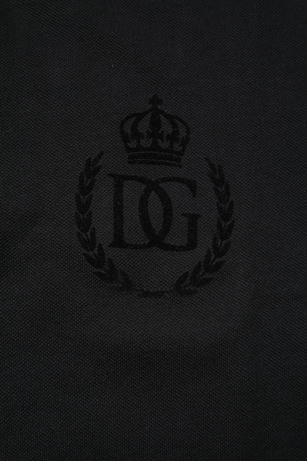 Black Cotton DG Logo Collared Polo T-shirt