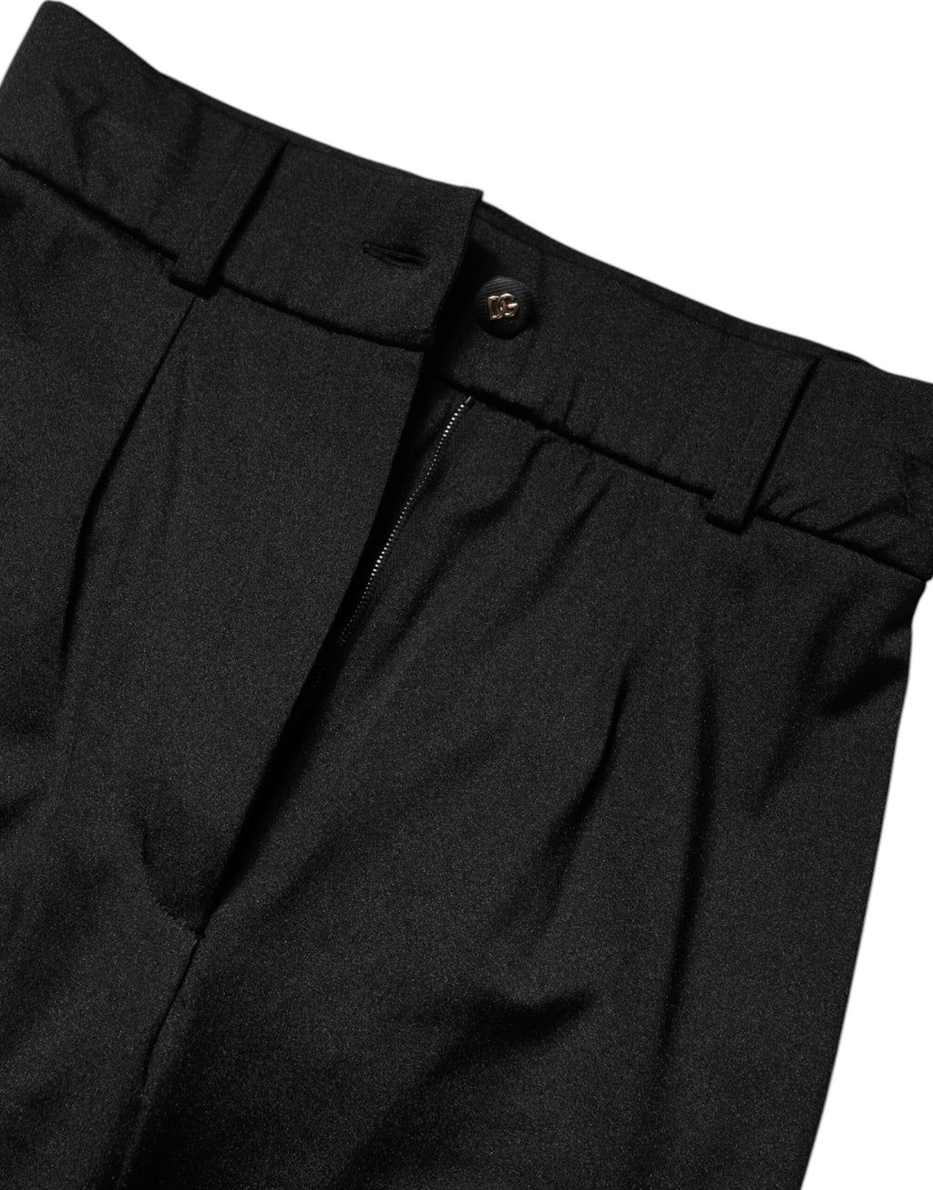 Black Nylon High Waist Slim Fit Pants