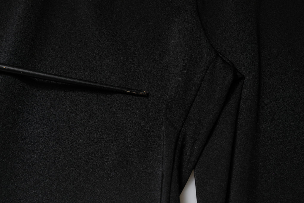 Black Nylon High Waist Slim Fit Pants