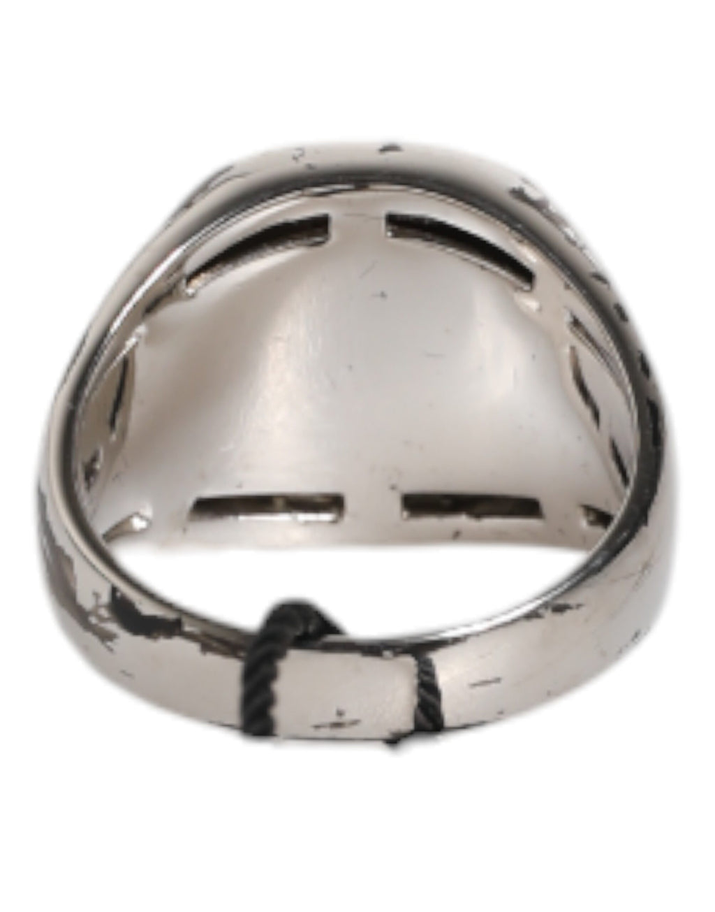 Silver Tone Engraved Two Color Real Brass Ring