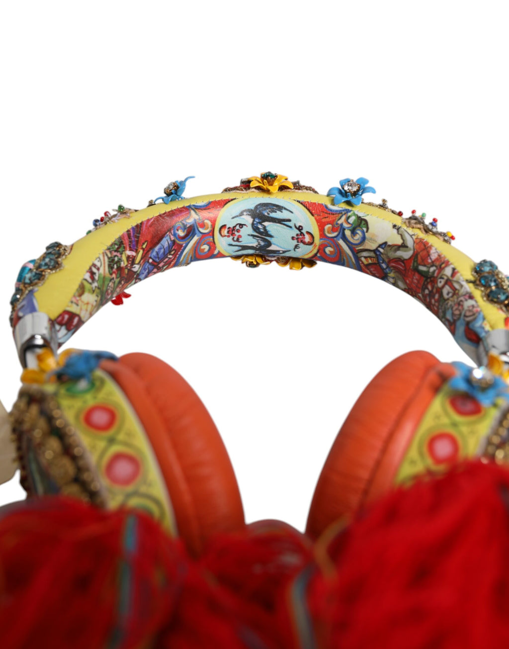 Multicolor Whimsical Tasseled Crystal Headset Headphones
