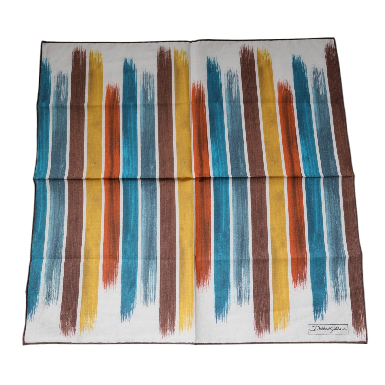 Multicolor Stripes Cotton Square Foulard Scarf