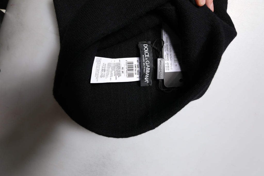 Black Cashmere DG Logo Square Handkerchief Scarf