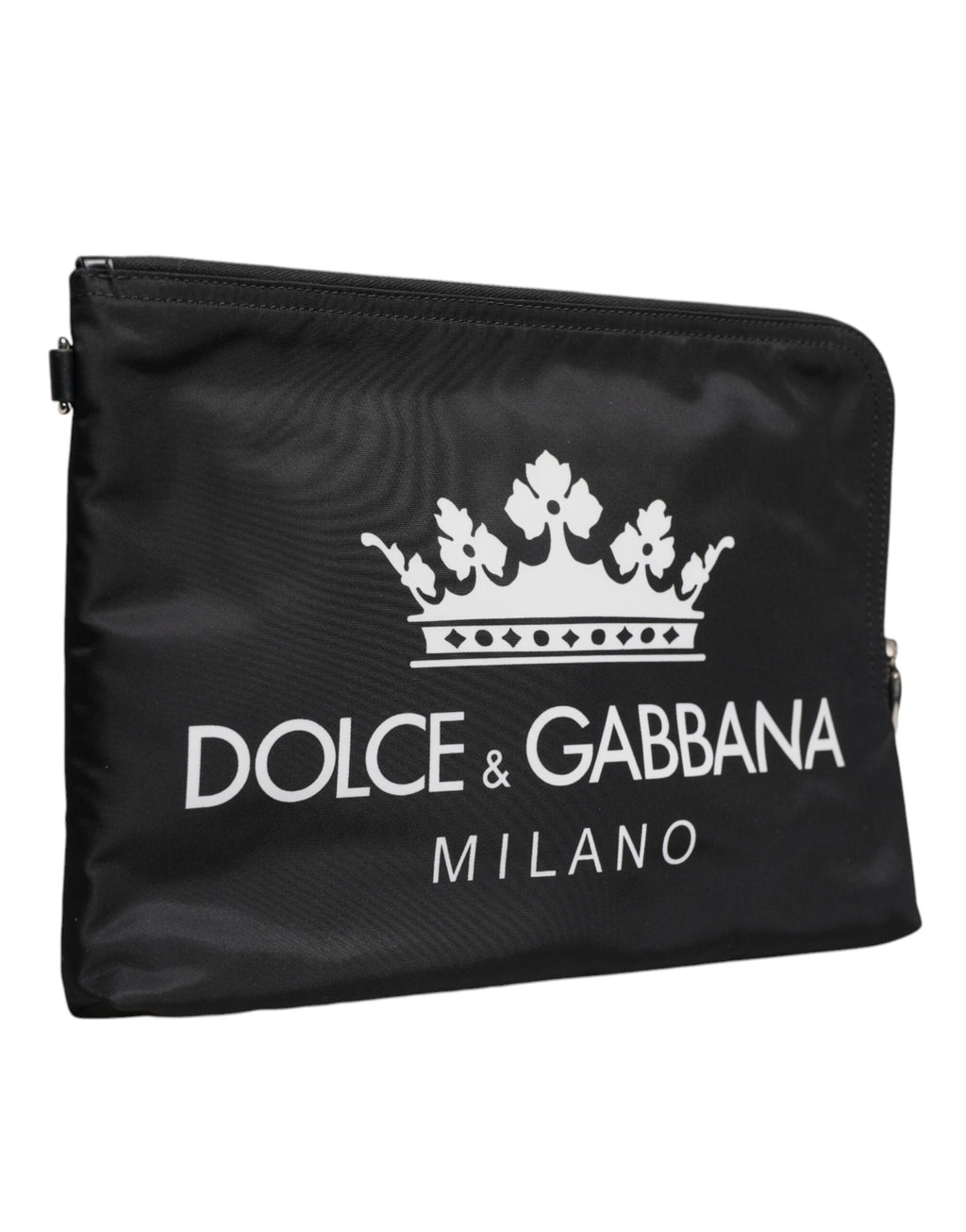 Black DG Milano Print Nylon Pouch Clutch Bag
