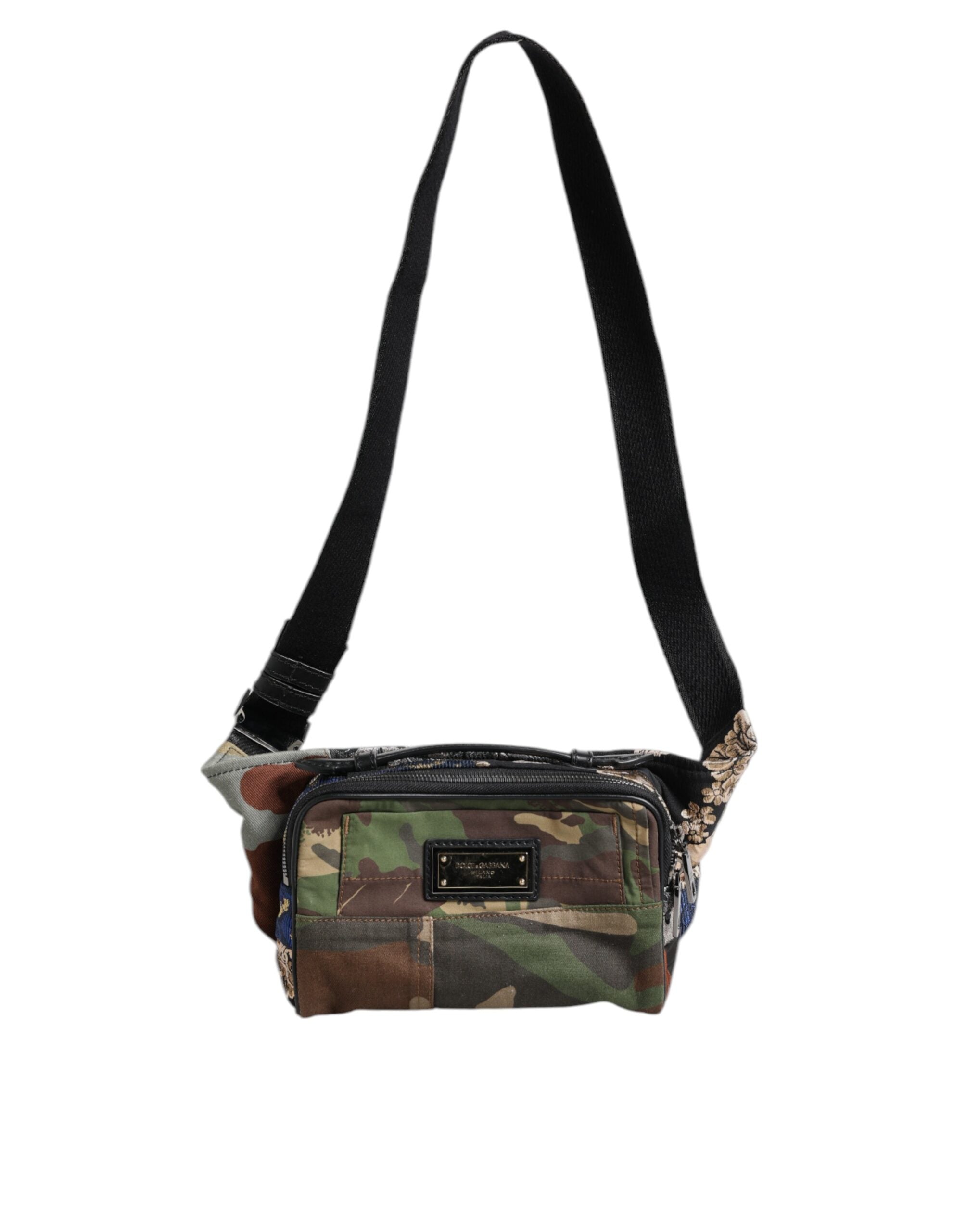 Multicolor Camouflage Patchwork Logo Waist Fanny Pack Bag