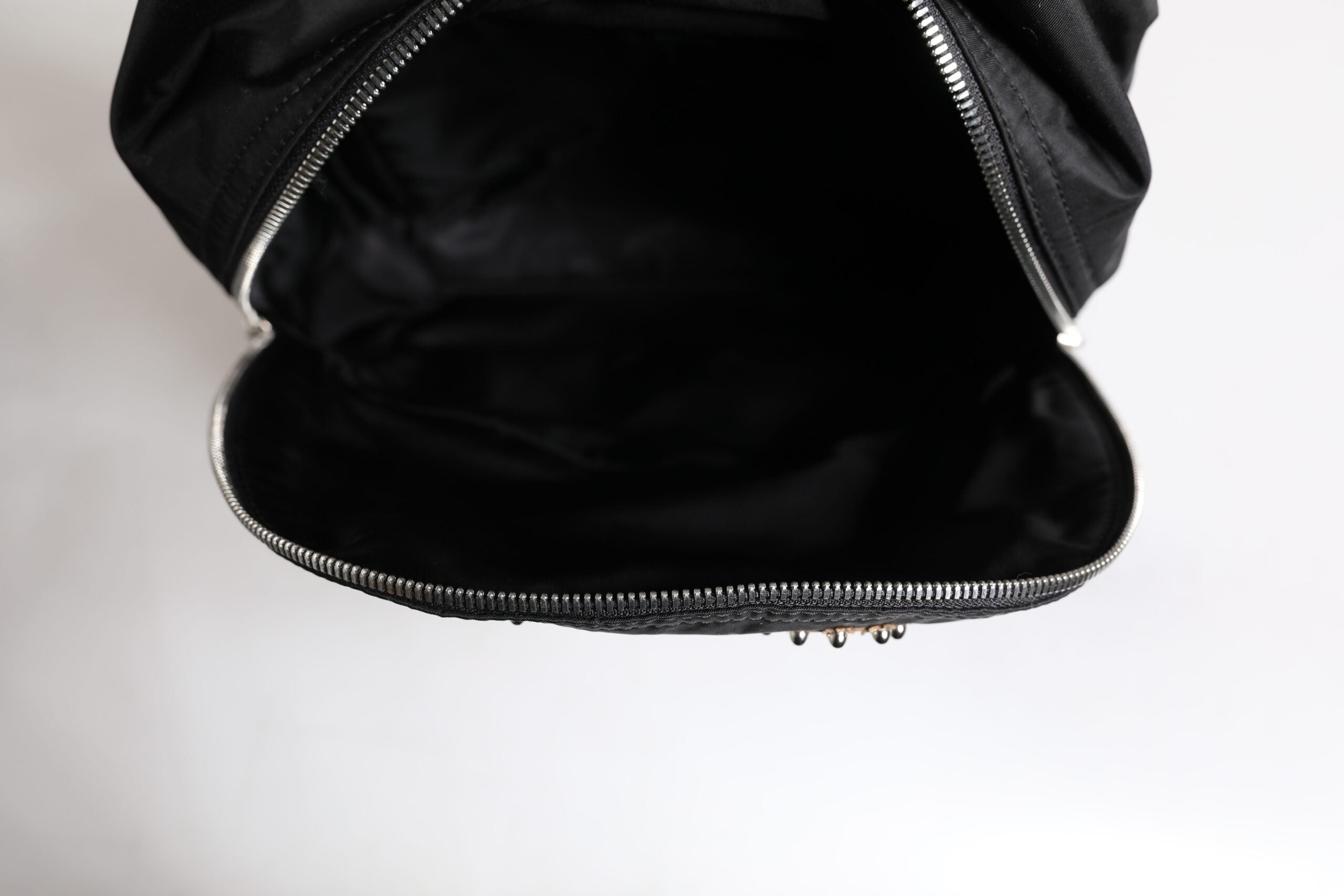 Black Nylon #DGFAMILY Embellished Backpack VULCANO Bag