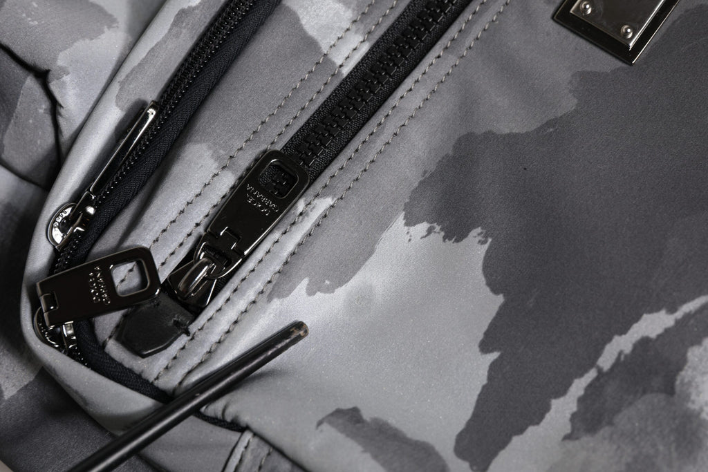 Black Camouflage Shoulder Strap Logo Plaque Bag