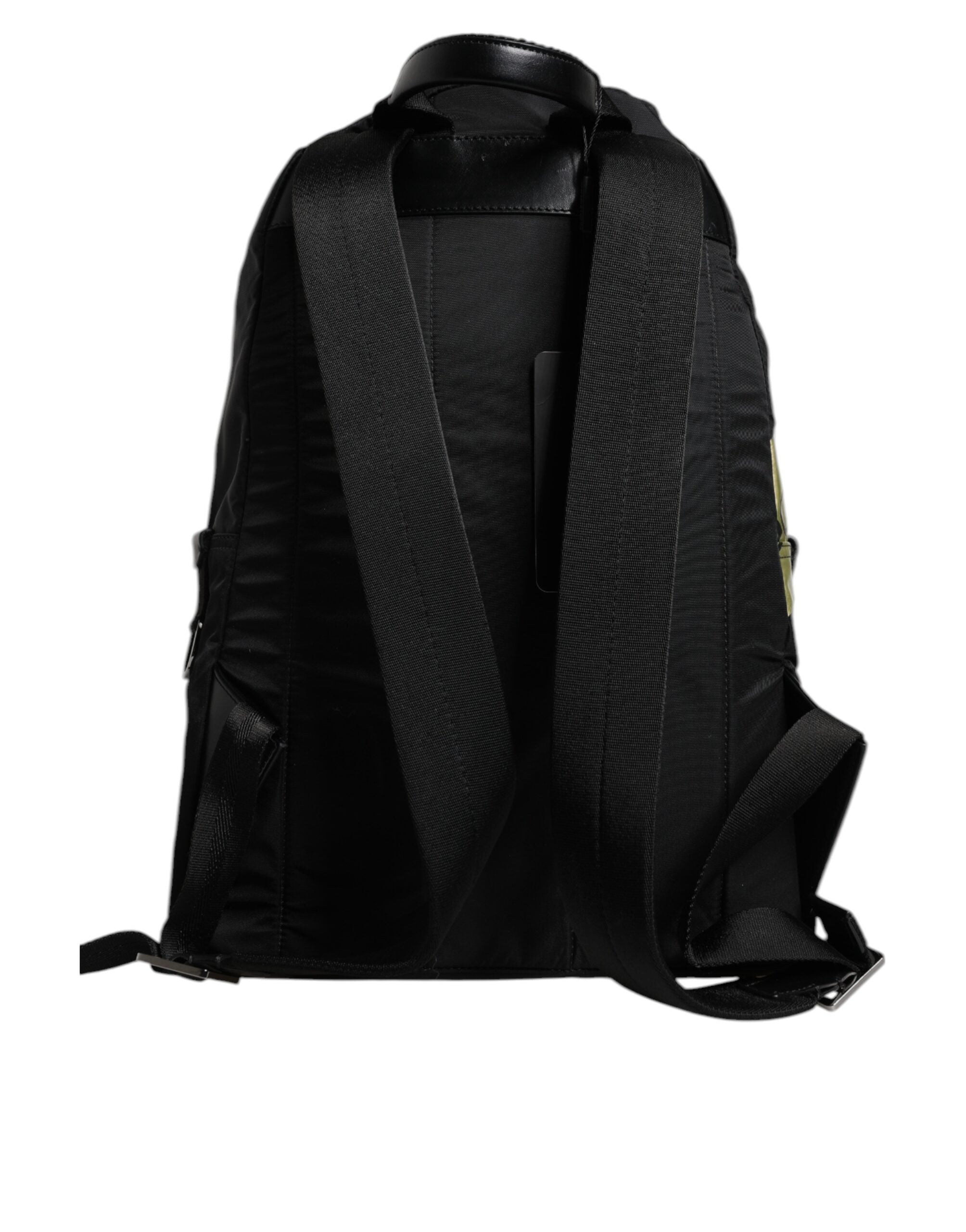 Black Logo Tape Polyamide School Travel Backpack Bag