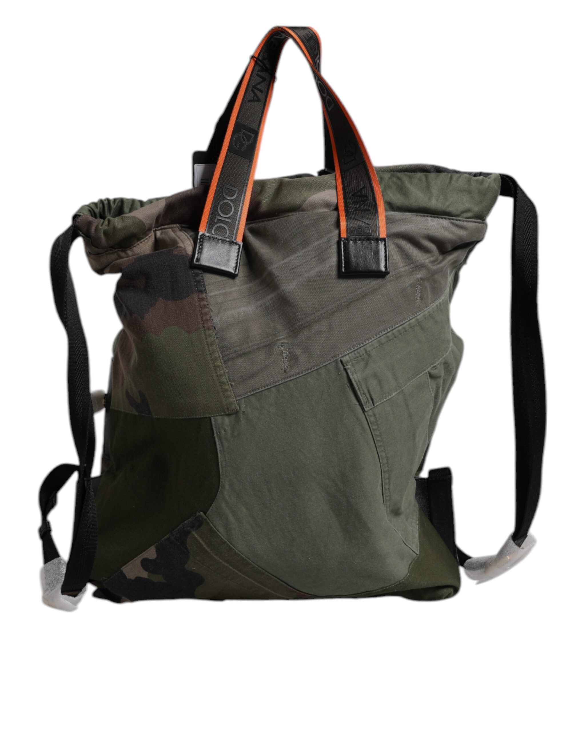 Military Green Patchwork Rucksack Backpack Bag