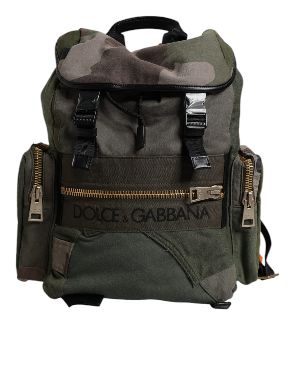Military Green Patchwork Travel Backpack Bag