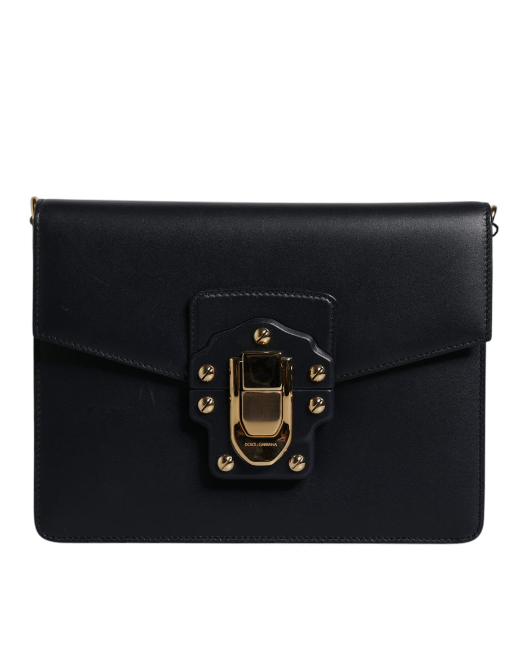 Black Calfskin Leather Shoulder Strap Bag