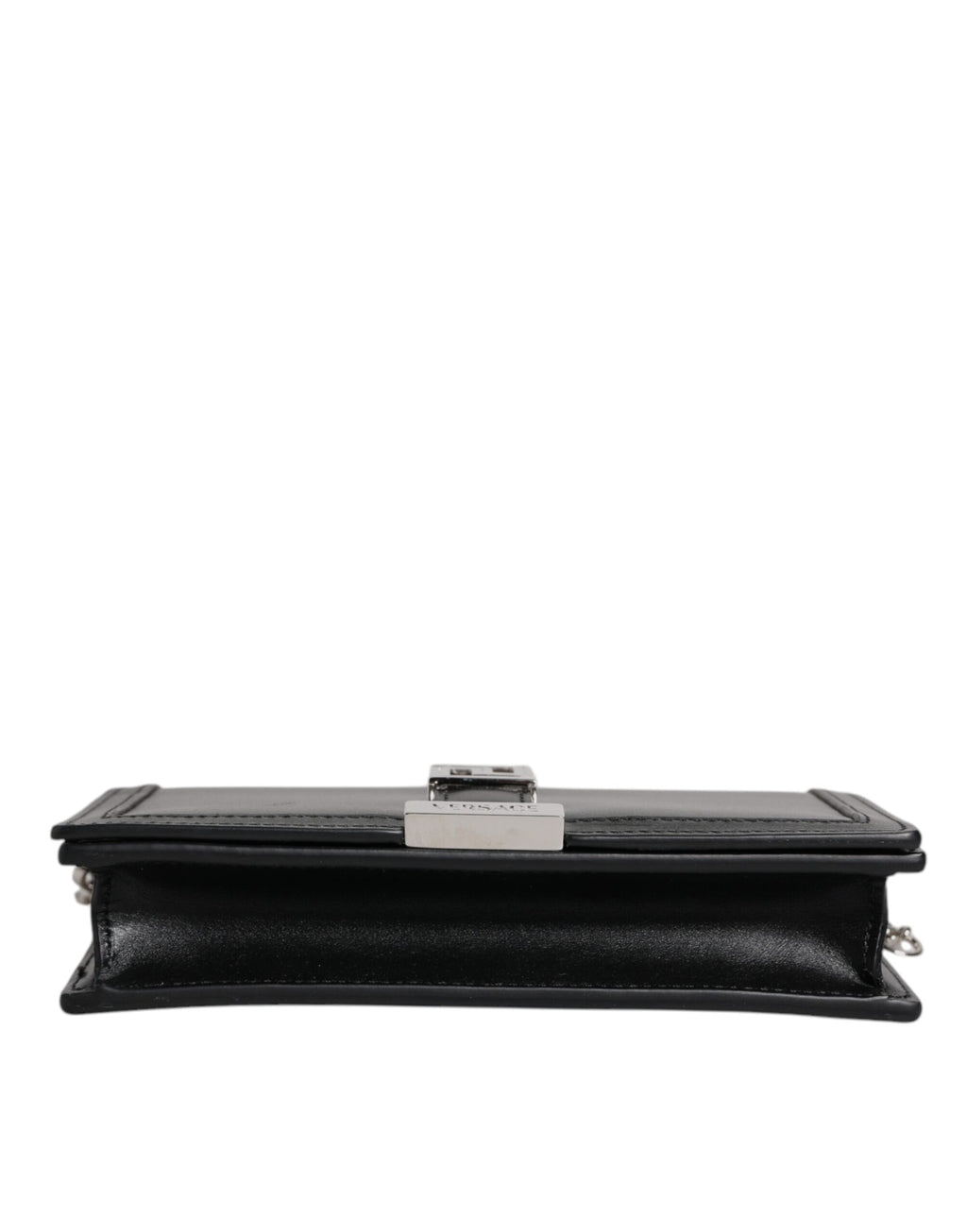 Black Calfskin Leather Chain Strap Shoulder Crossbody Bag