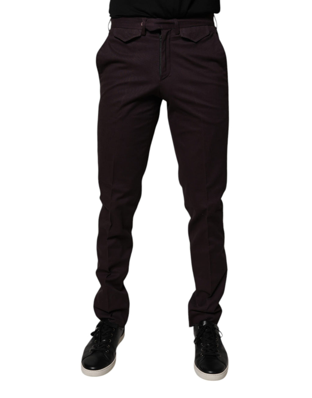 Brown Pure Cotton Slim Fit Men Dress Pants