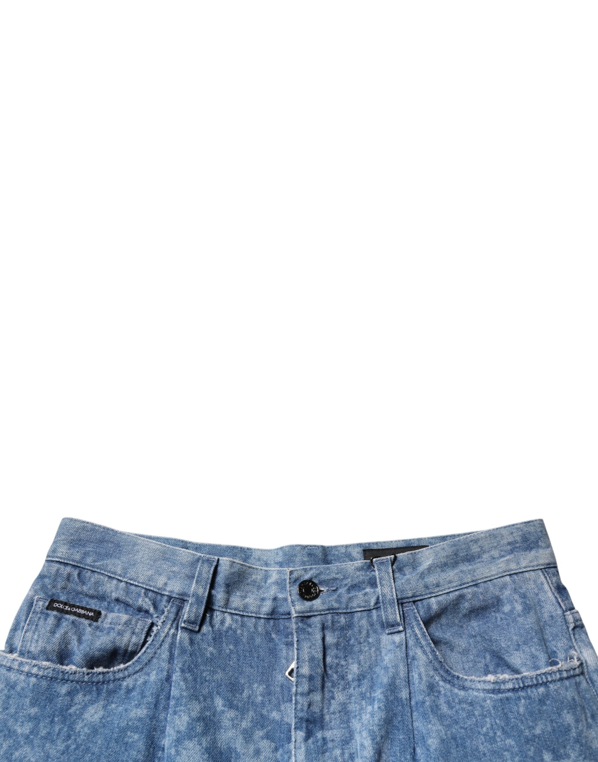 Blue Tie Dye Cotton Skinny Men Denim Jeans