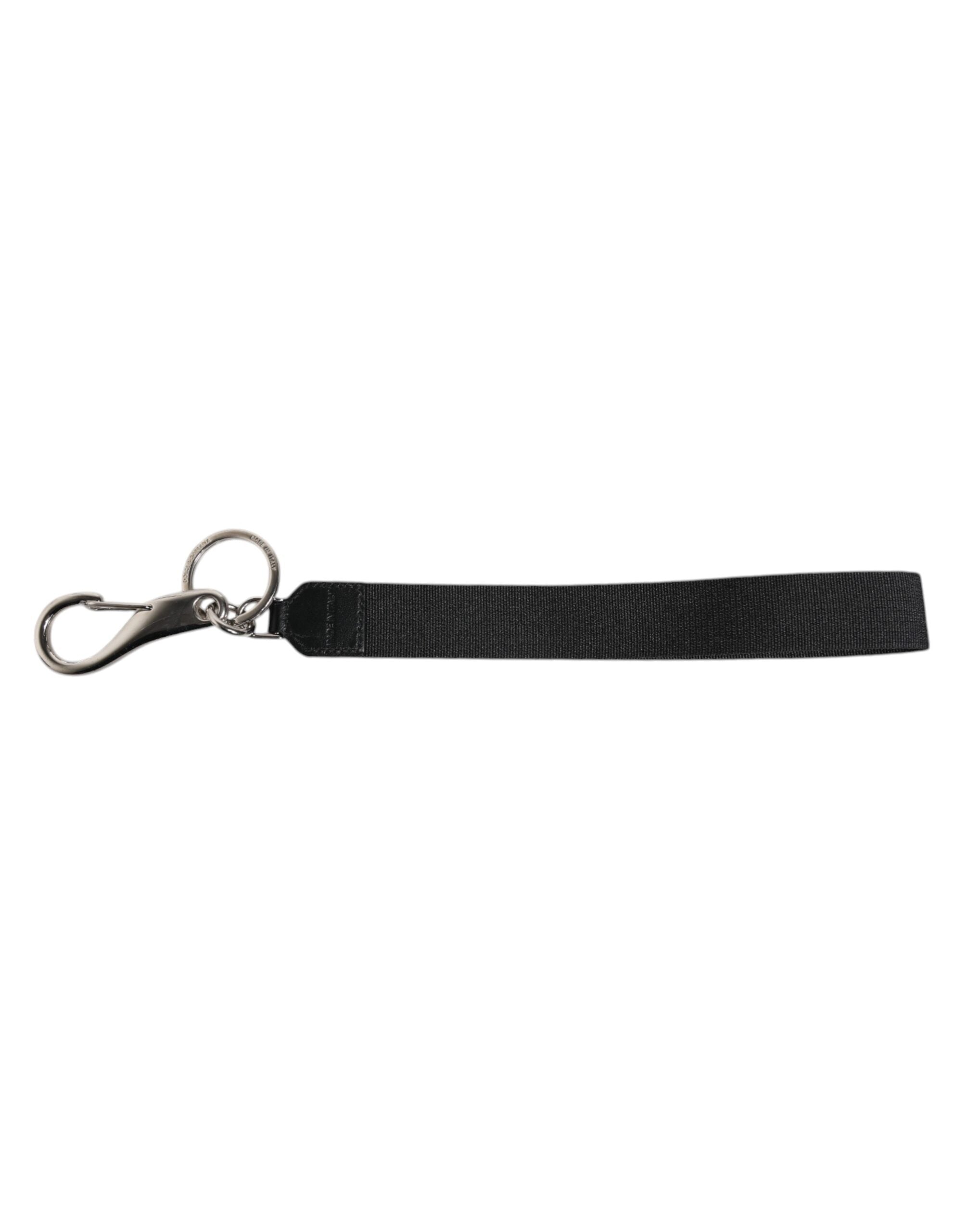 Black Nylon Logo DG Crown Men's Holder Keychain Keyring