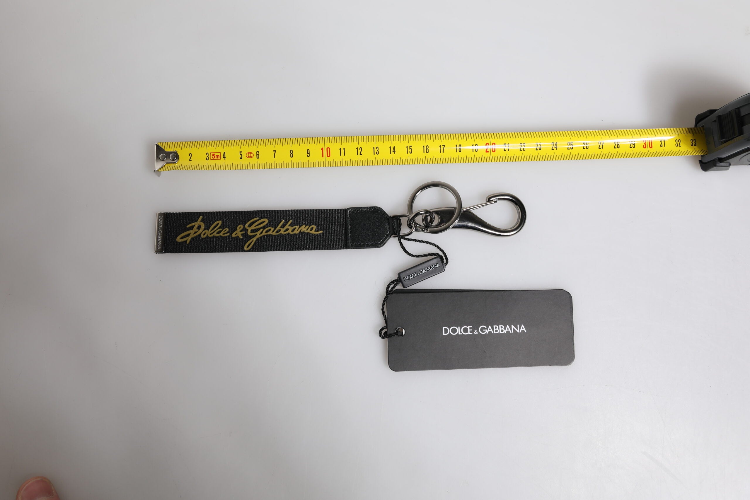 Black Logo Nylon Silver Brass Men Holder Keychain Keyring