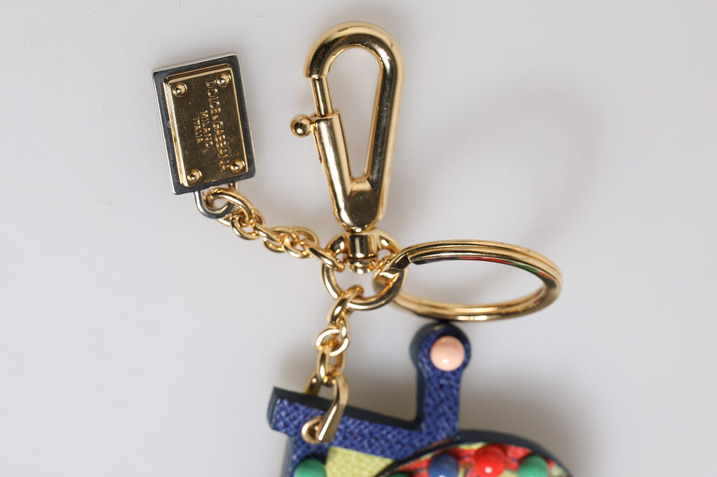 Multicolor Gold Tone Carretto Keychain Keyring