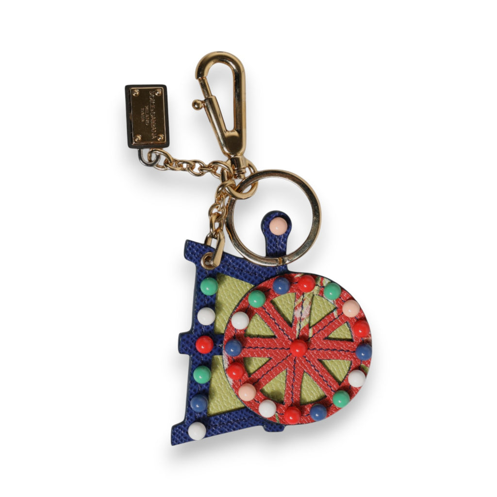 Multicolor Gold Tone Carretto Keychain Keyring