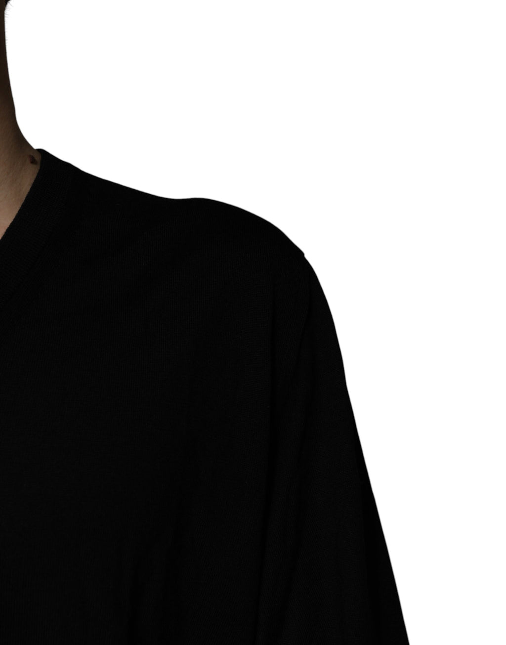 Black Camouflage V-neck Pullover Sweater
