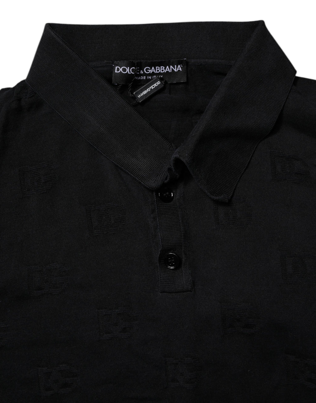 Black Silk Collared Polo T-shirt