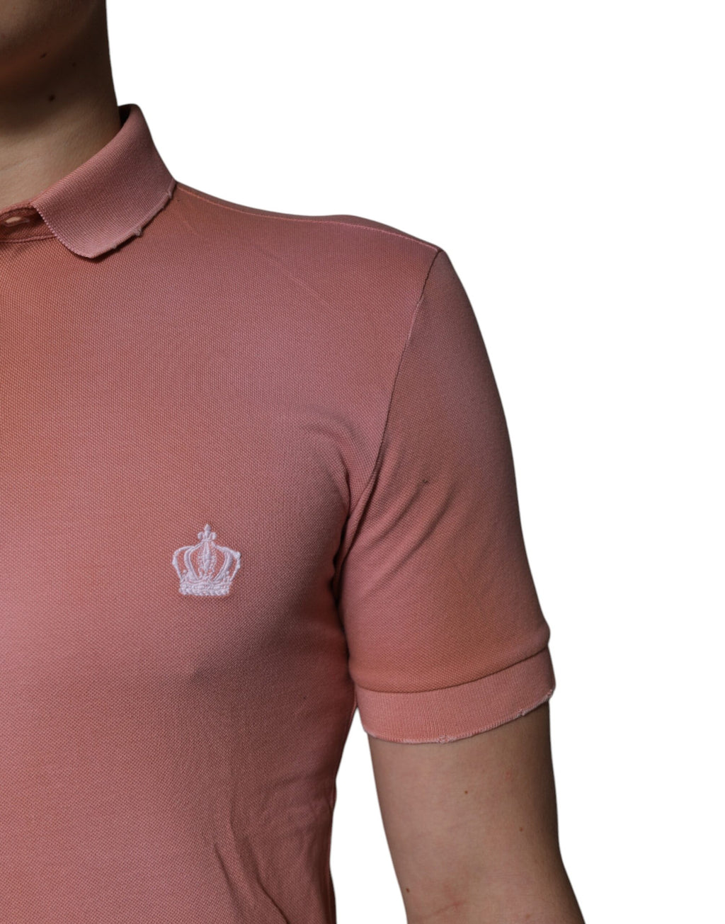 Pink Cotton Crown Collared Polo T-shirt