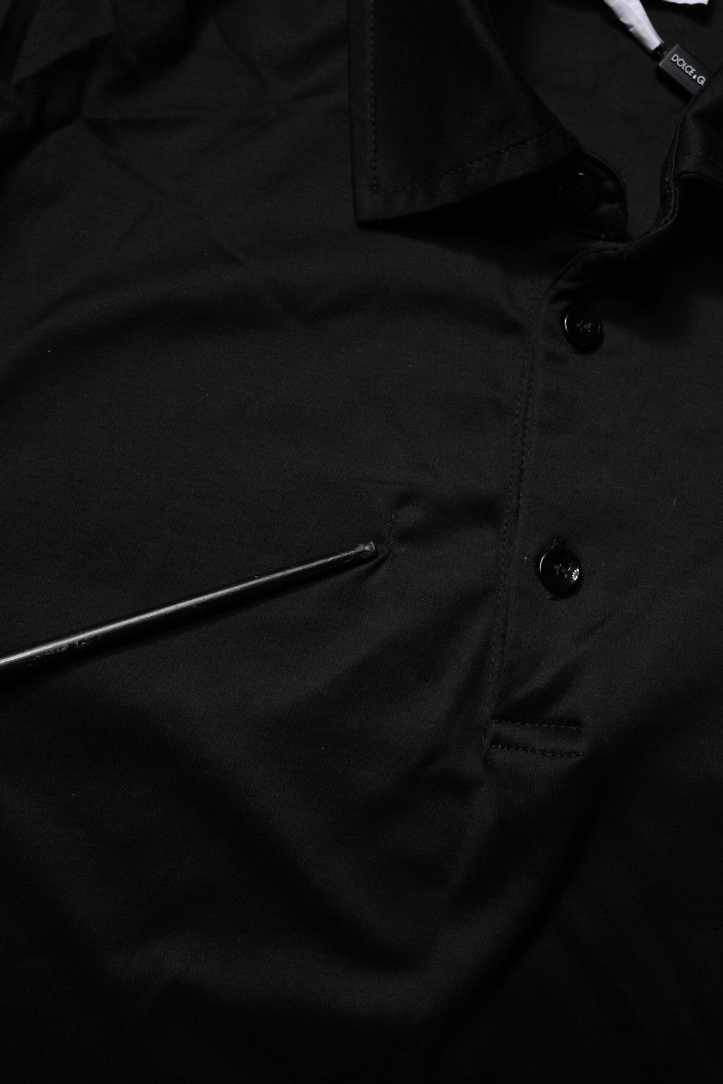Black Cotton Collared Polo T-shirt