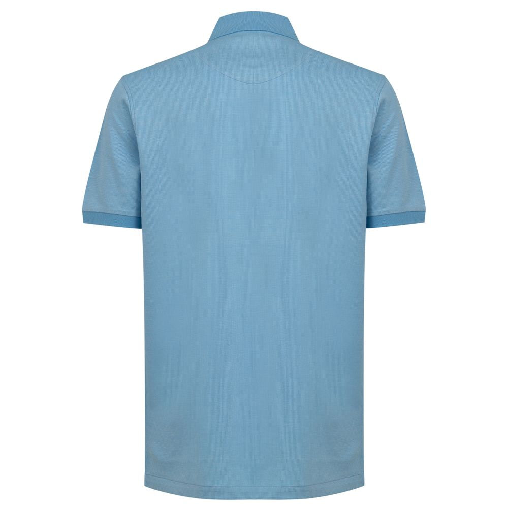 Blue Cotton Polo Shirt