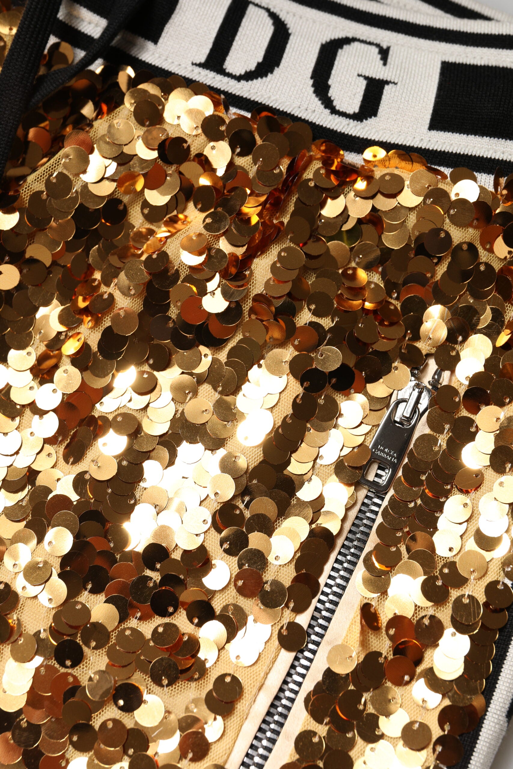 Metallic Gold DG Logo Sequined Jogger Pants