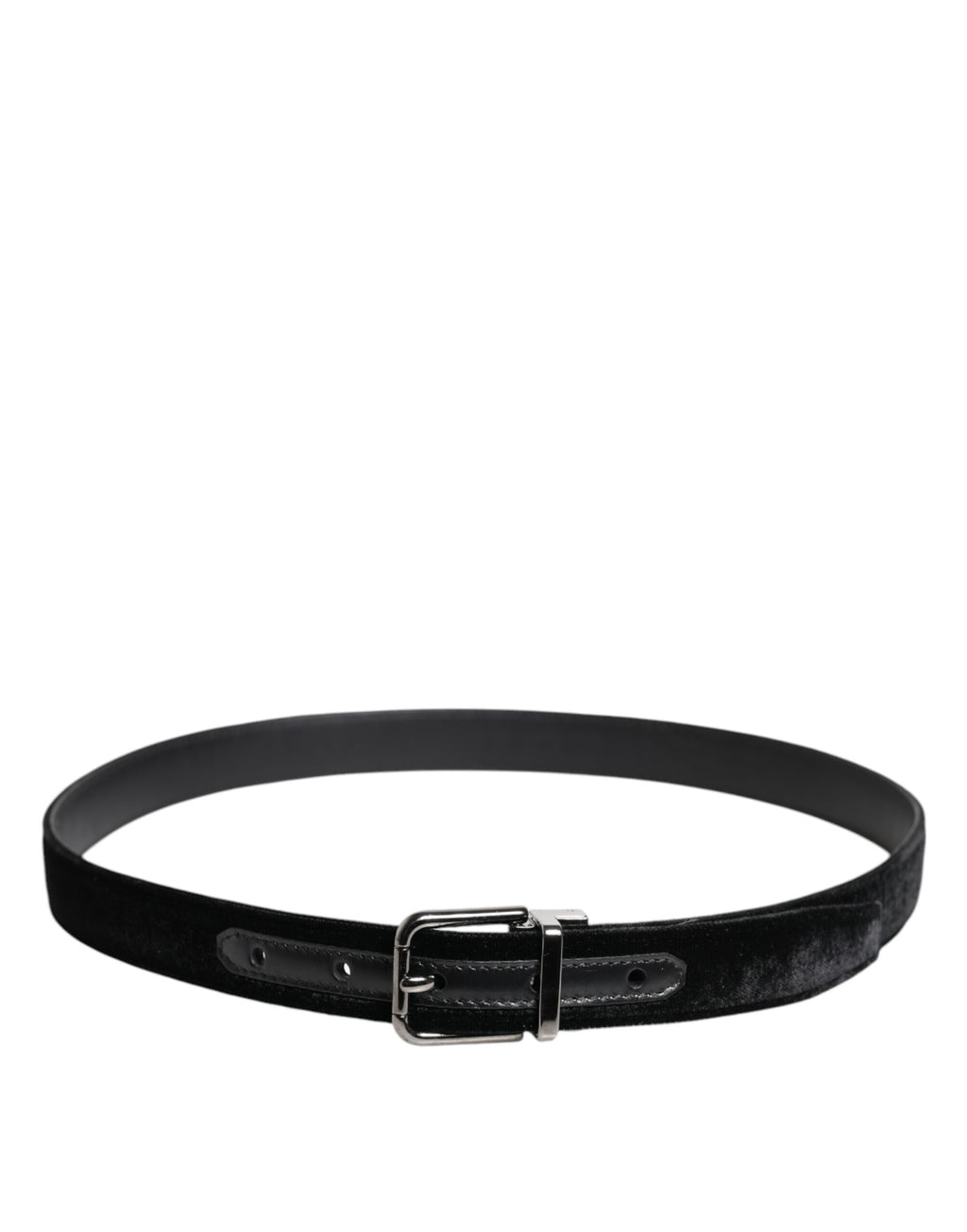 Black Leather Metal Buckle Classic Belt