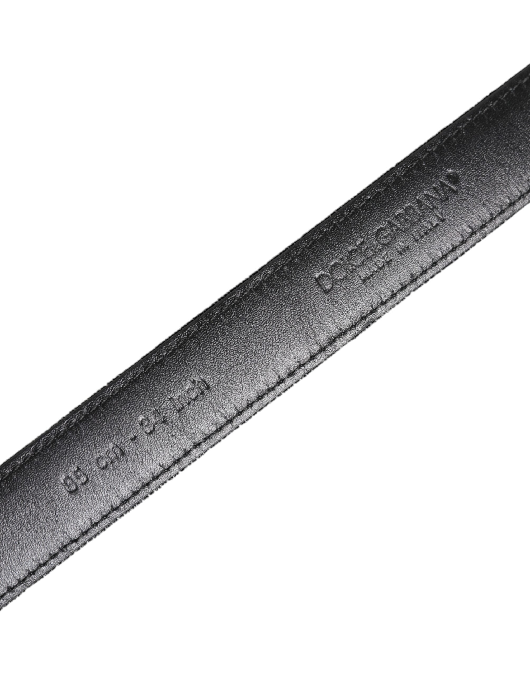 Black Leather Metal Buckle Classic Belt