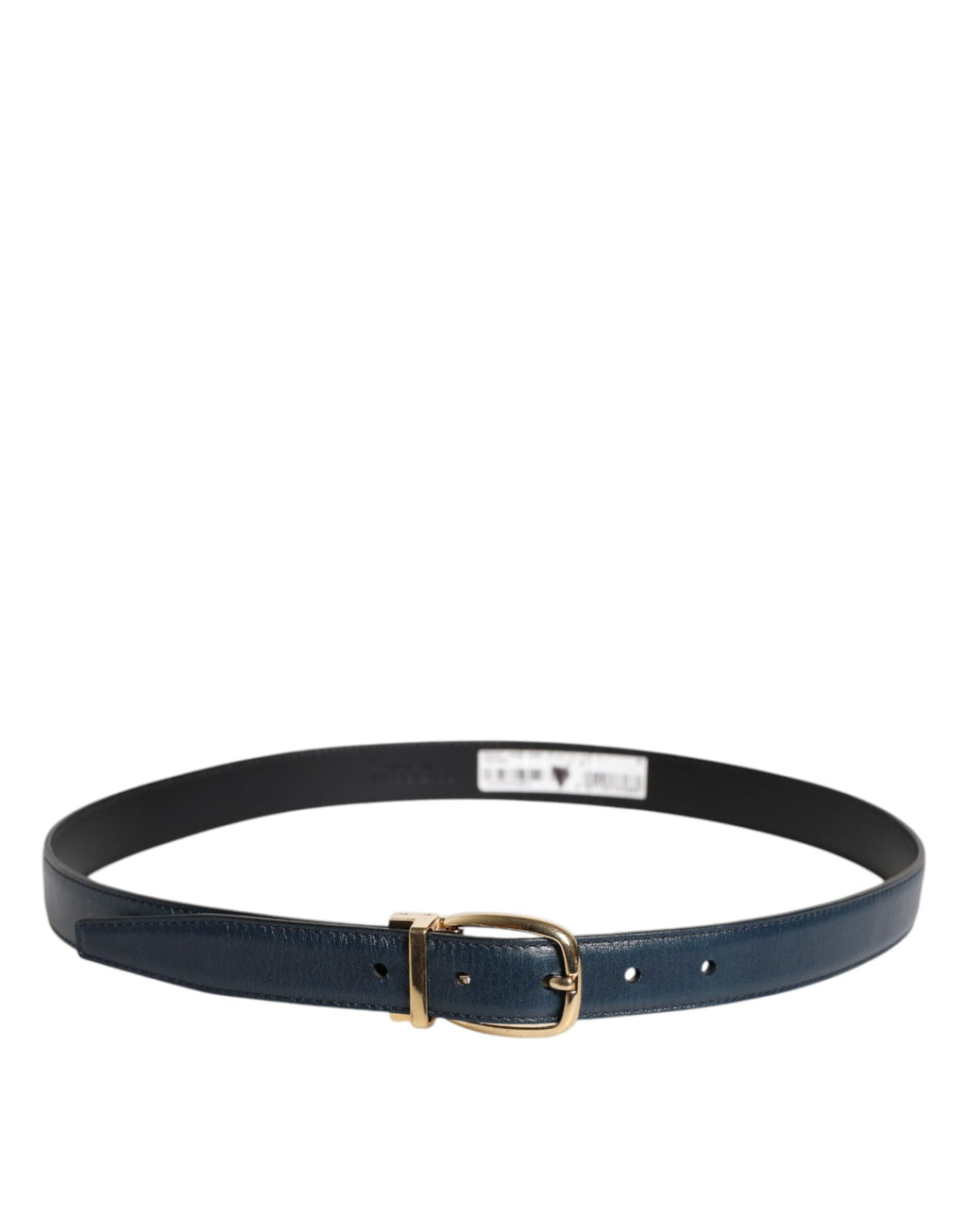 Blue Leather Metal Buckle Classic Belt