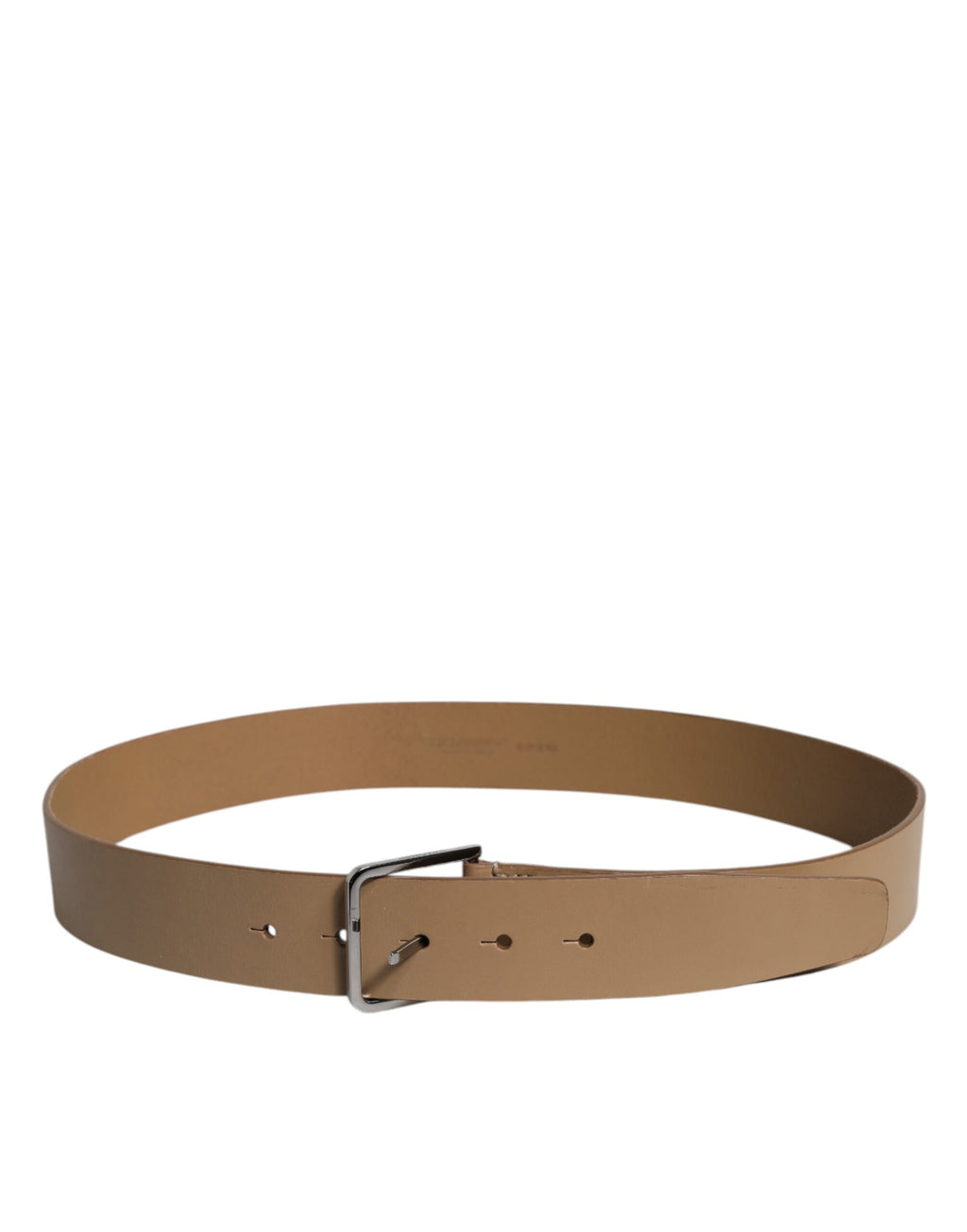 Brown Leather Classic Metal Logo Buckle Belt