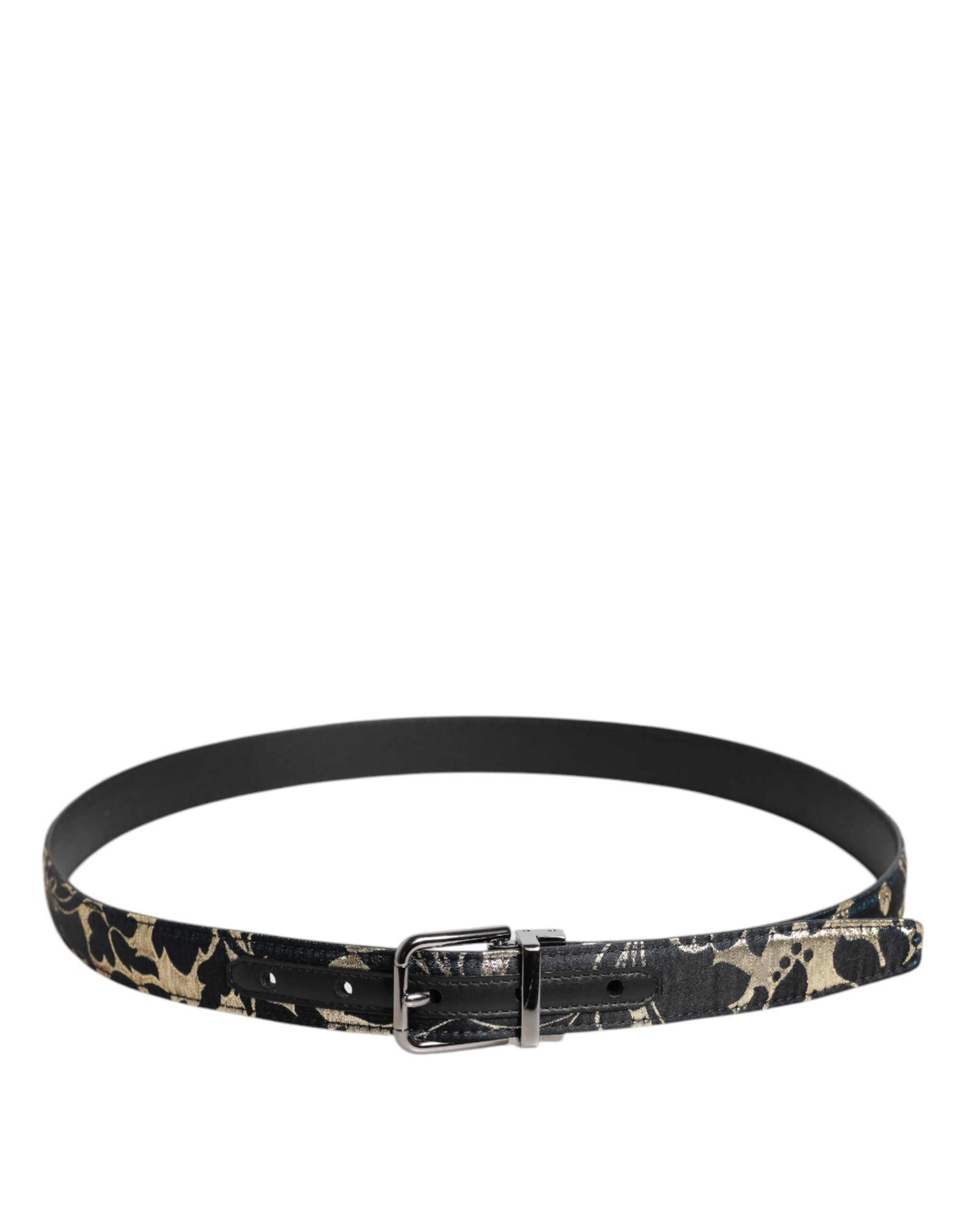 Multicolor Jacquard Leather Logo Buckle Belt