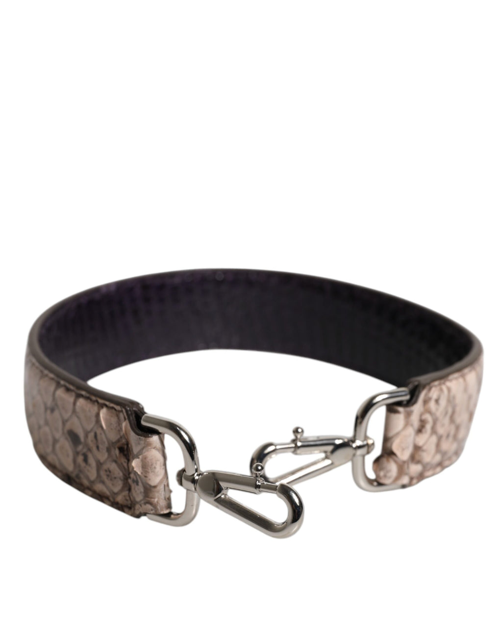 Black Cream Exotic Leather Bag Shoulder Strap