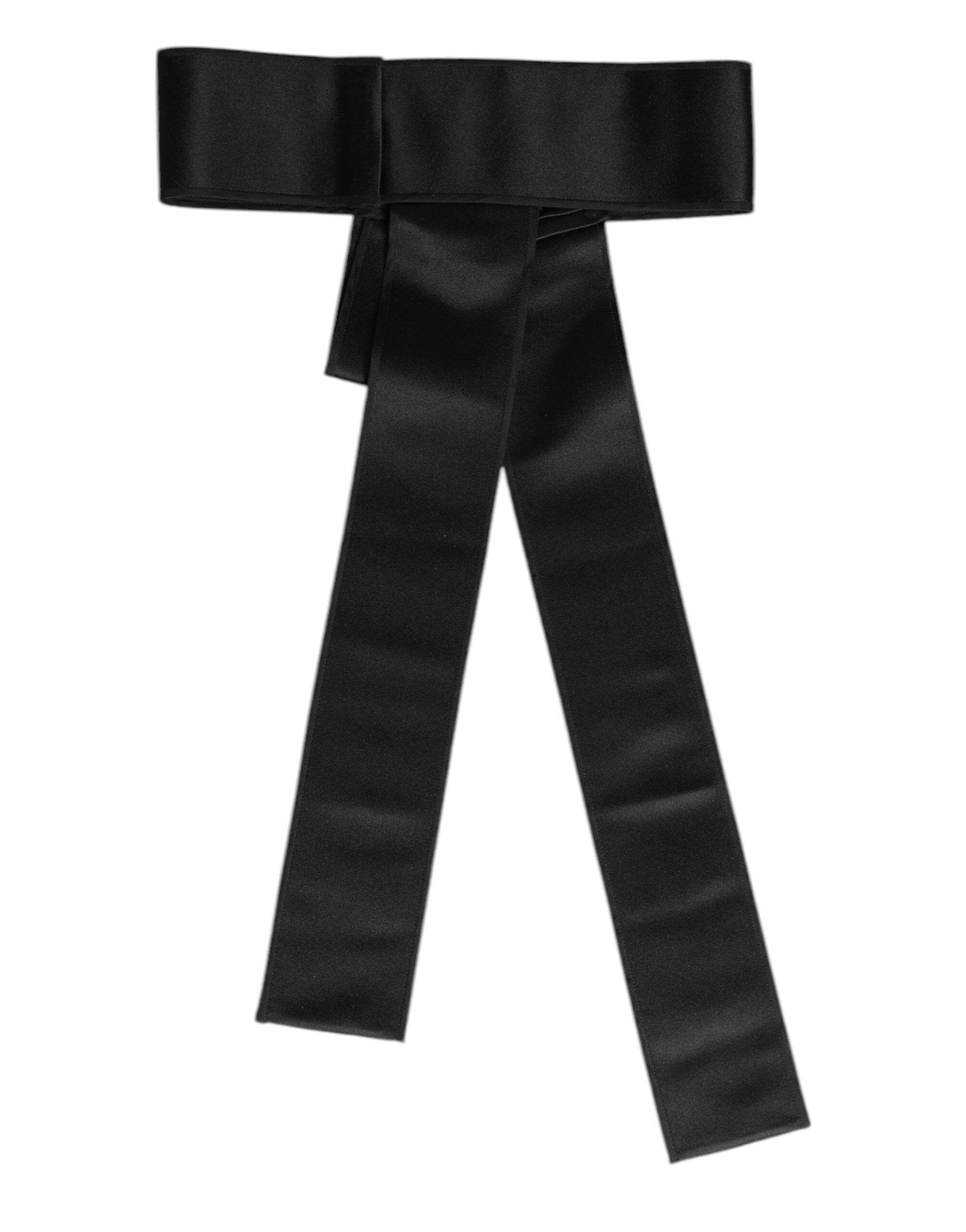 Dolce & Gabbana Black Satin Wide Waist Belt