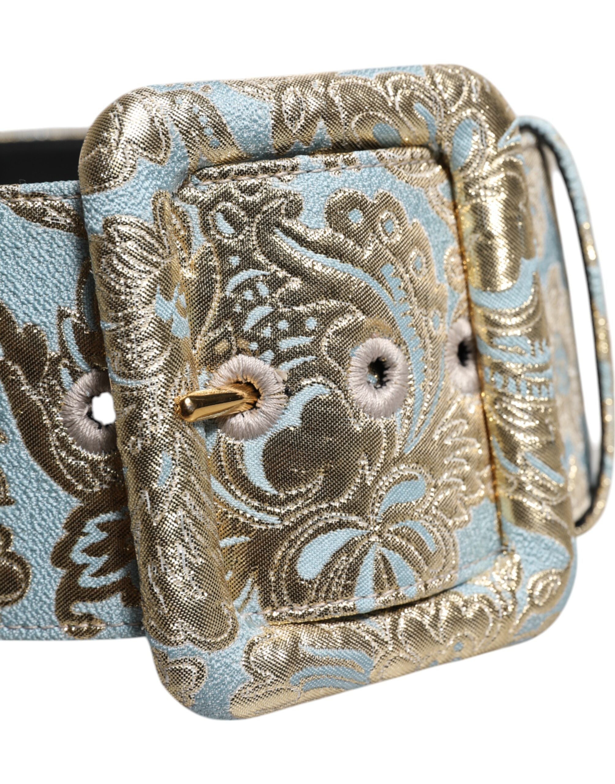 Multicolor Floral Jacquard Wide Waist Belt
