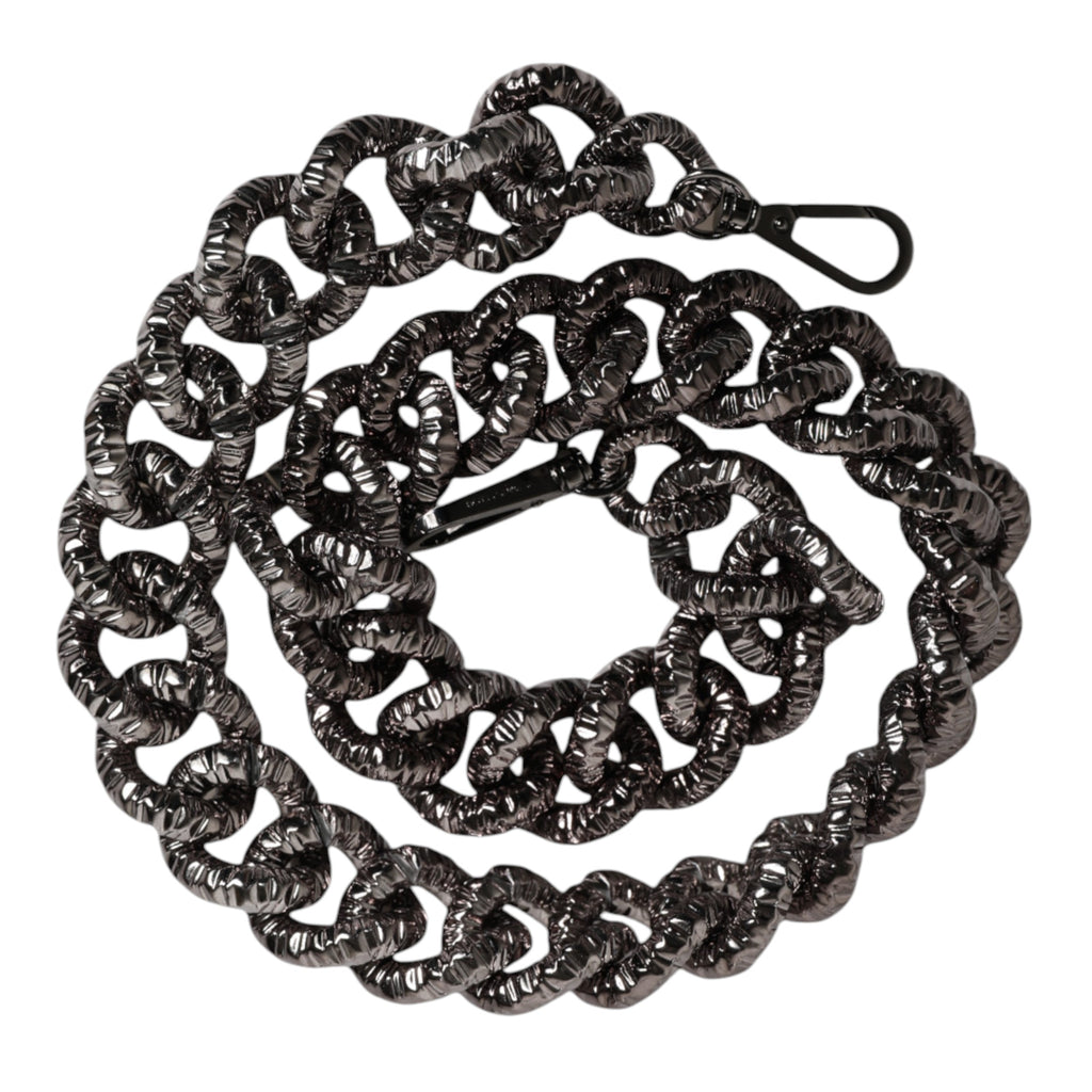 Black Chain Logo Engraved Bag Shoulder Strap