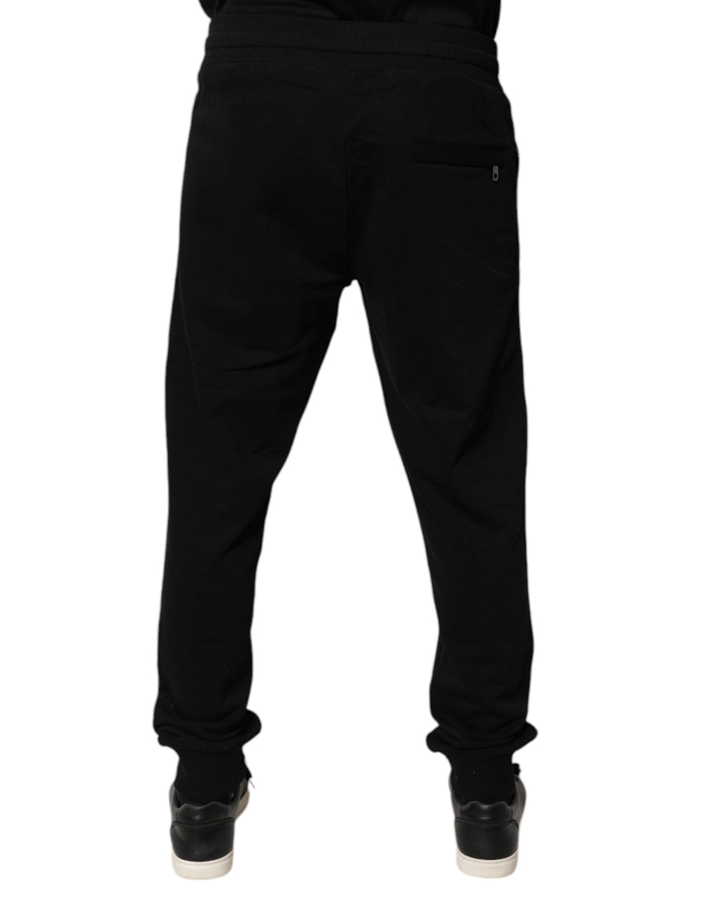Dolce & Gabbana Black Cotton Mid Waist Jogger Sweatpants Pants