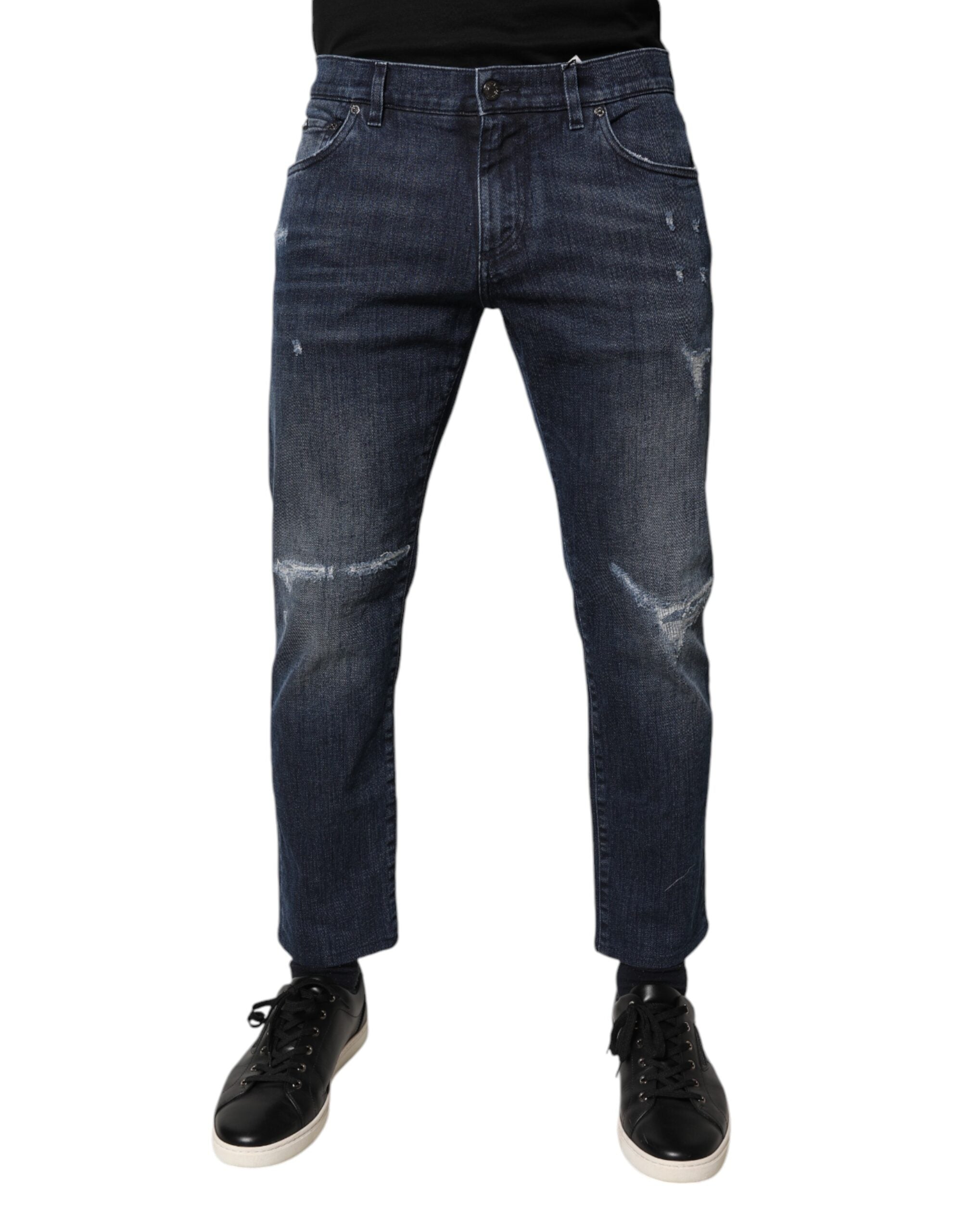 Blue Cotton Stretch Skinny Men Denim Jeans