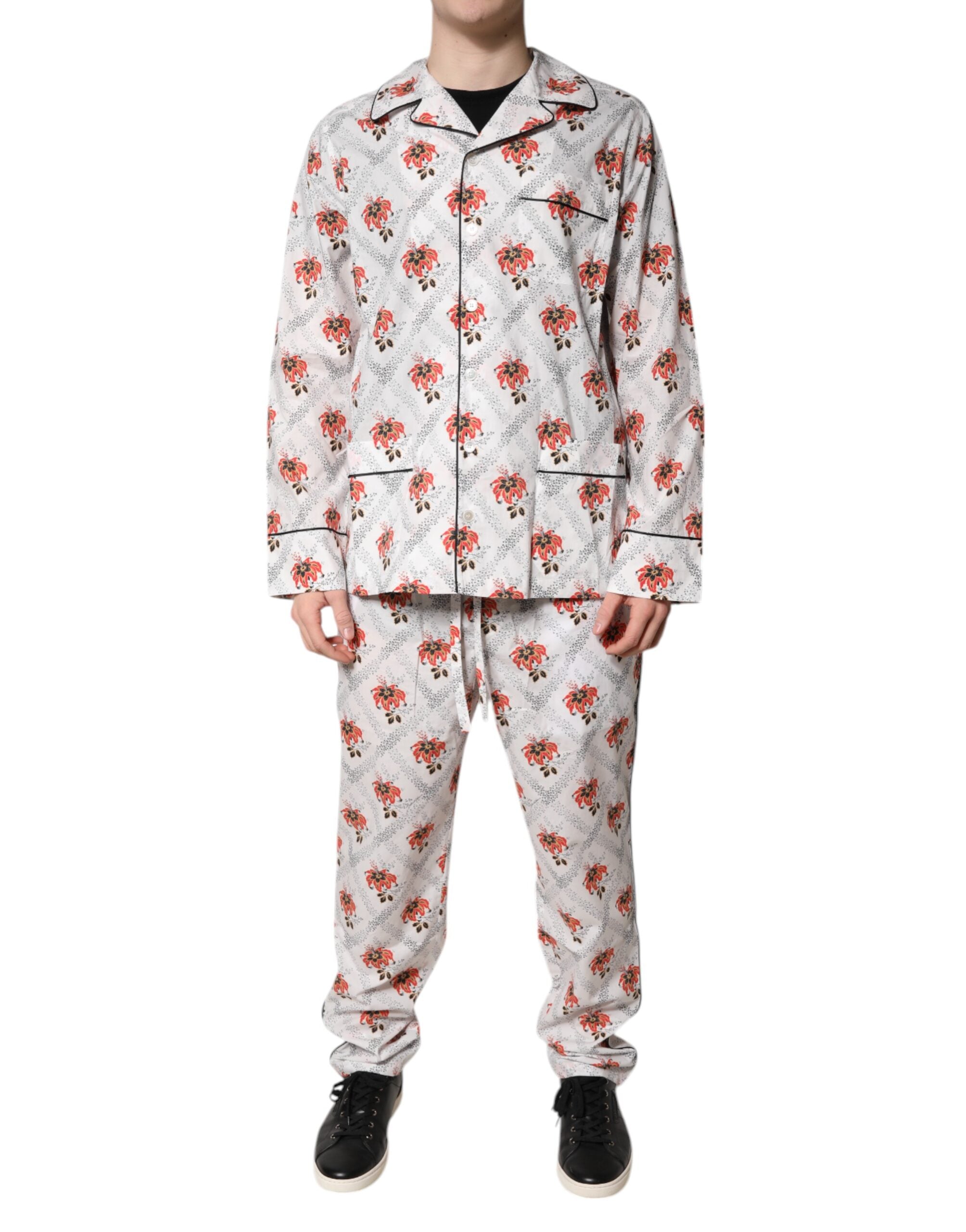 Multicolor Floral Print Cotton Pajama Set Sleepwear
